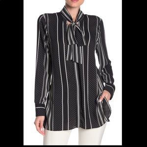 BCBGMaxAzria Black & White Pattern Tunic